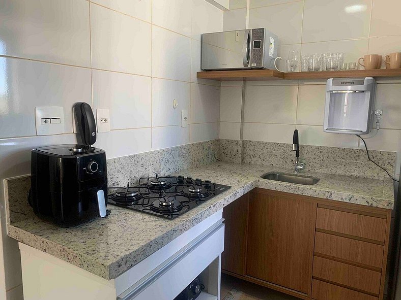 Apartamento climatizado ao lado do Premium Hosp.